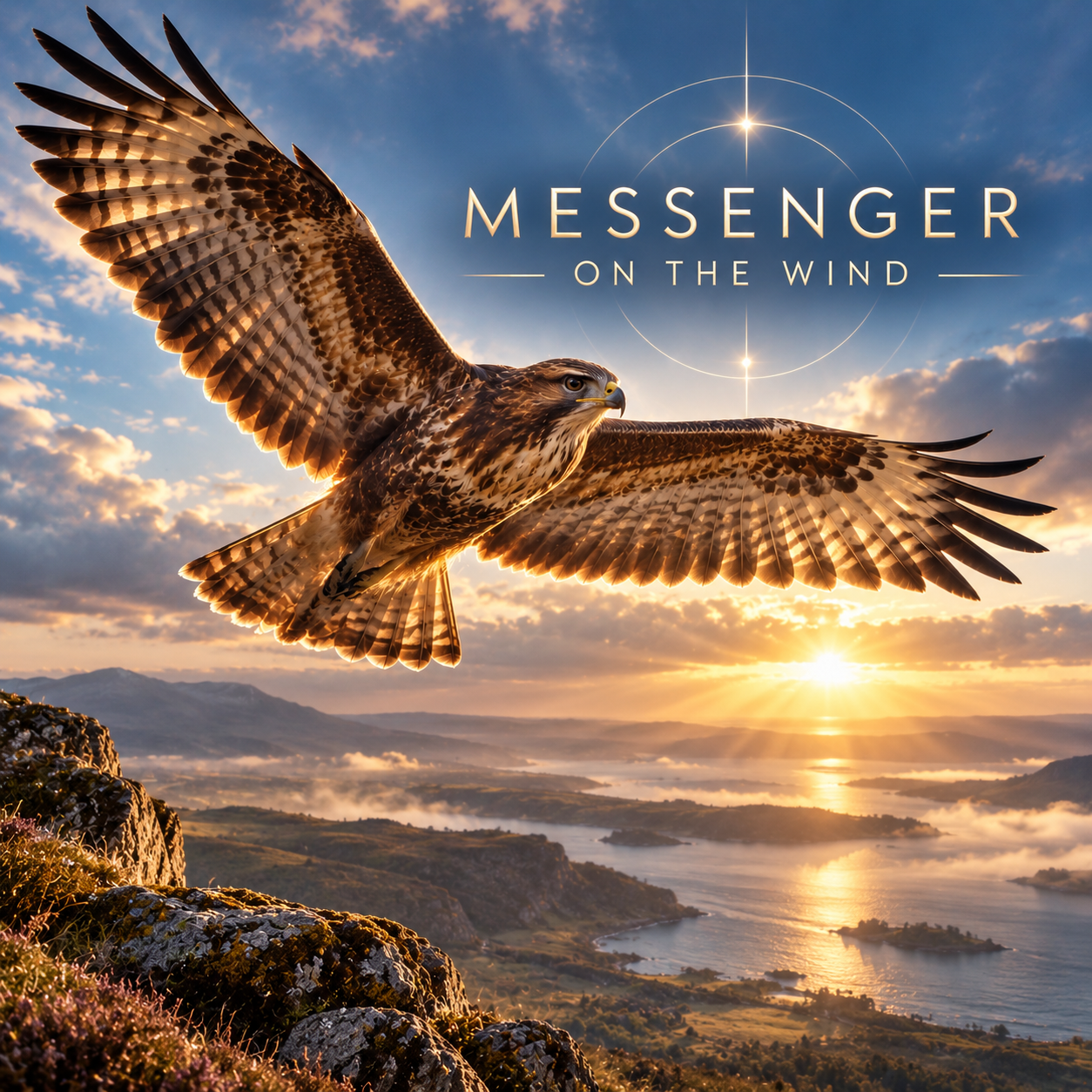 A buzzard gliding through the sky as a symbol of guidance, perspective and spiritual timing